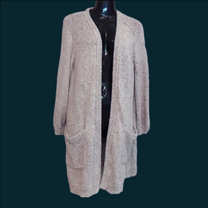 ROOTS Knit Long Open Cardigan Cotton Sweater EUC Women's Size S